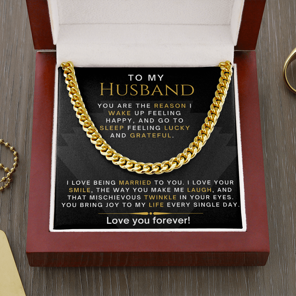 Gift For Husband| Cuban Chain Link, Silver or Gold - Lucky and Grateful