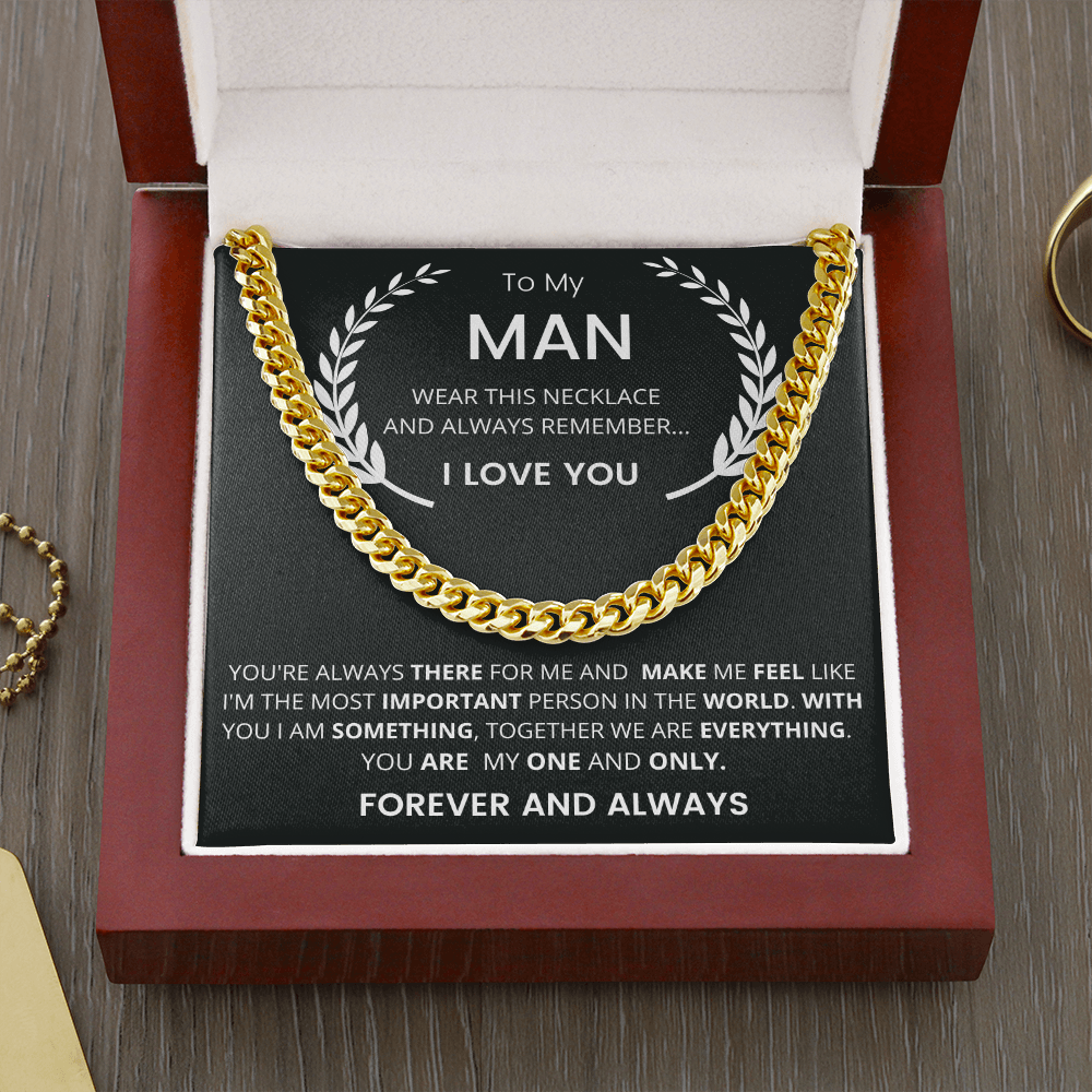 Gift For My Man, Cuban Chain Link, Silver or Gold,226ATMb
