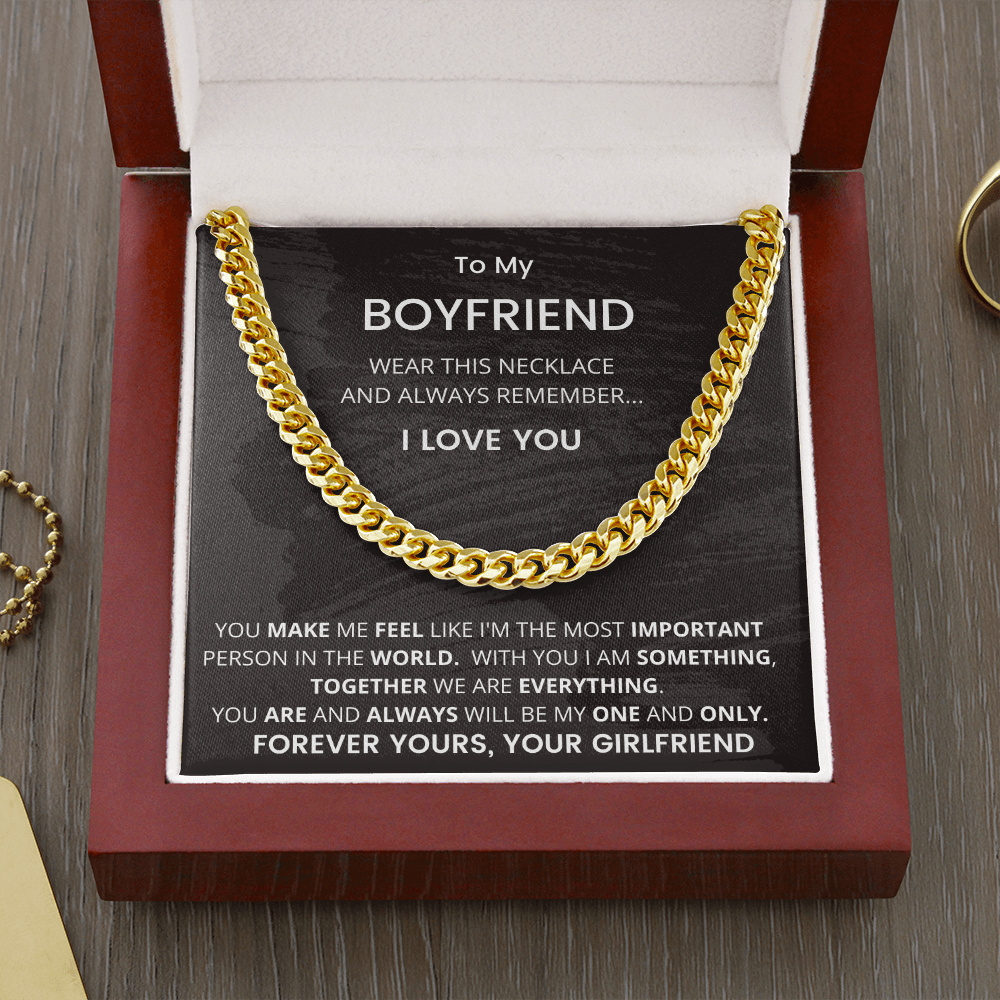 Gift For Boyfriend, Cuban Chain Link, Silver or Gold,227MMFBa