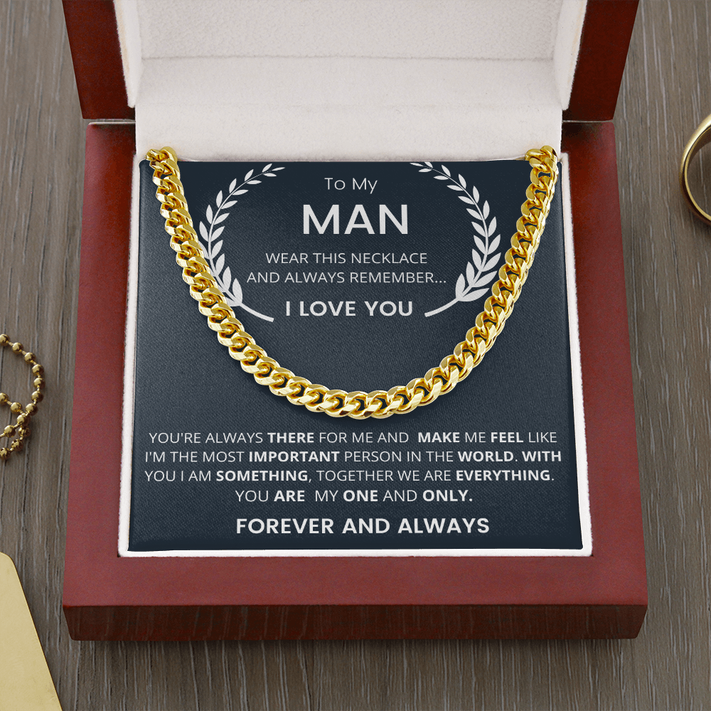 Gift For My Man, Cuban Chain Link, Silver or Gold,226ATMc
