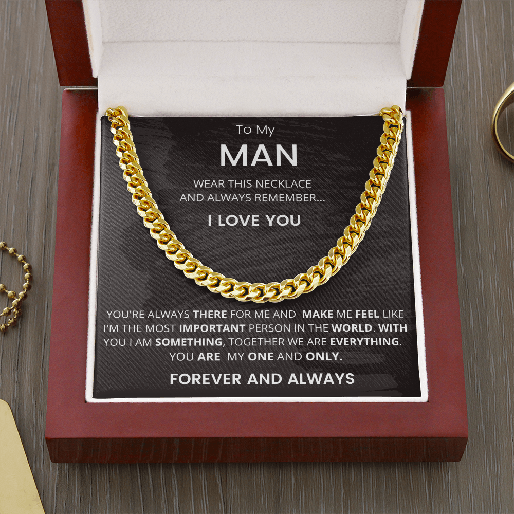 Gift For My Man, Cuban Chain Link, Silver or Gold,226ATMa