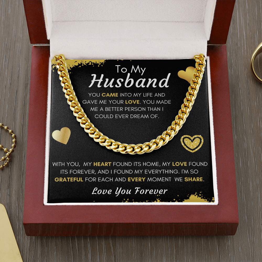Gift for Husband| Cuban Chain Link, Silver or Gold-'Better Person' Blk.v3