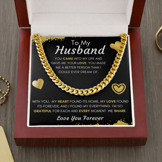 Gift for Husband| Cuban Chain Link, Silver or Gold-'Better Person' Blk.v3