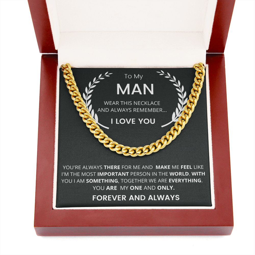 Gift For My Man, Cuban Chain Link, Silver or Gold,226ATMb
