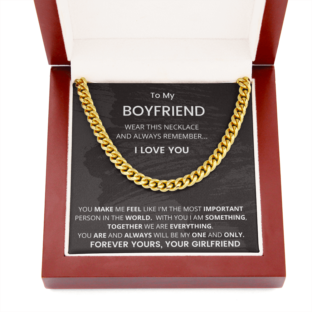 Gift For Boyfriend, Cuban Chain Link, Silver or Gold,227MMFBa