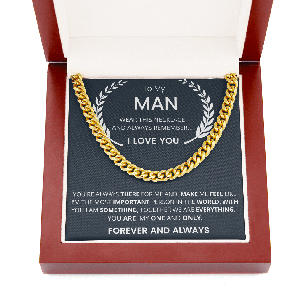 Gift For My Man, Cuban Chain Link, Silver or Gold,226ATMc