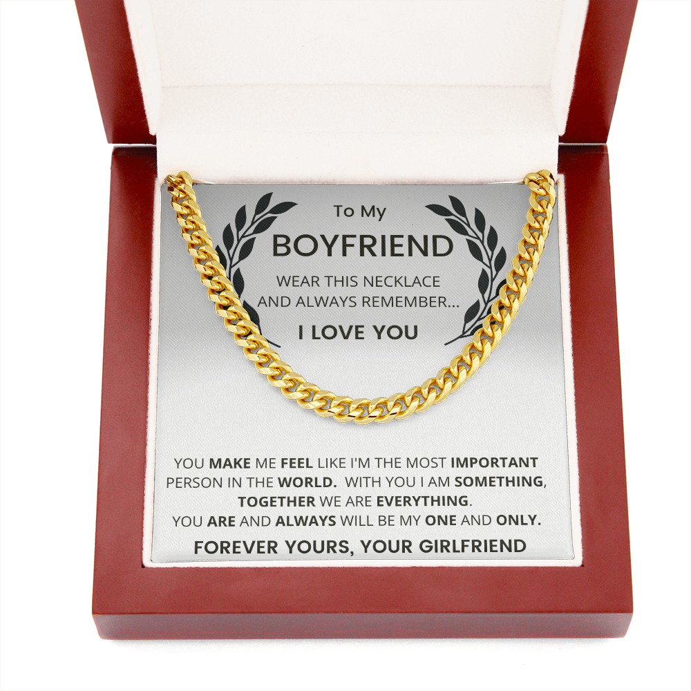 Gift For Boyfriend, Cuban Chain Link, Silver or Gold,227MMFBd