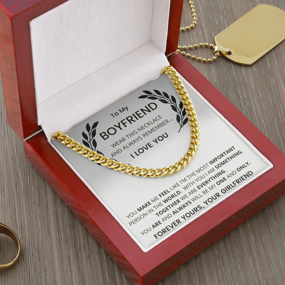 Gift For Boyfriend, Cuban Chain Link, Silver or Gold,227MMFBd