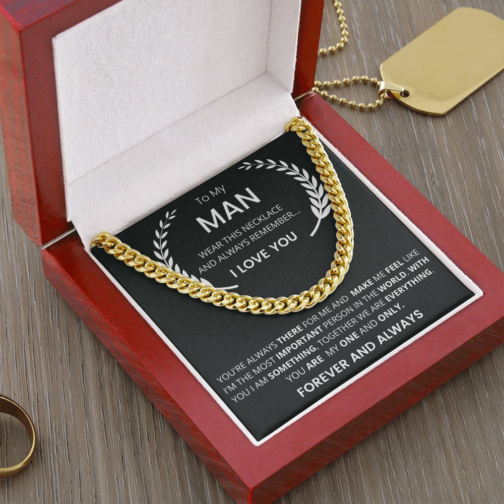 Gift For My Man, Cuban Chain Link, Silver or Gold,226ATMb