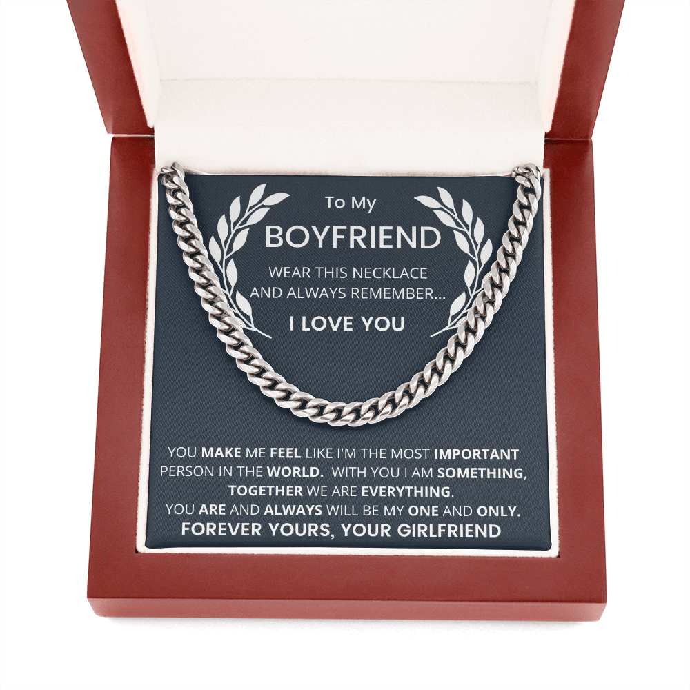 Gift For Boyfriend, Cuban Chain Link, Silver or Gold,227MMFBc