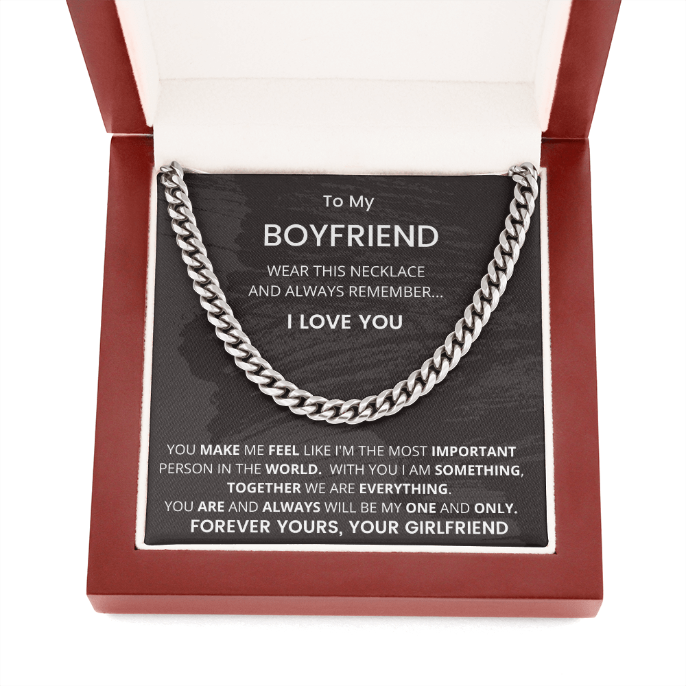 Gift For Boyfriend, Cuban Chain Link, Silver or Gold,227MMFBa