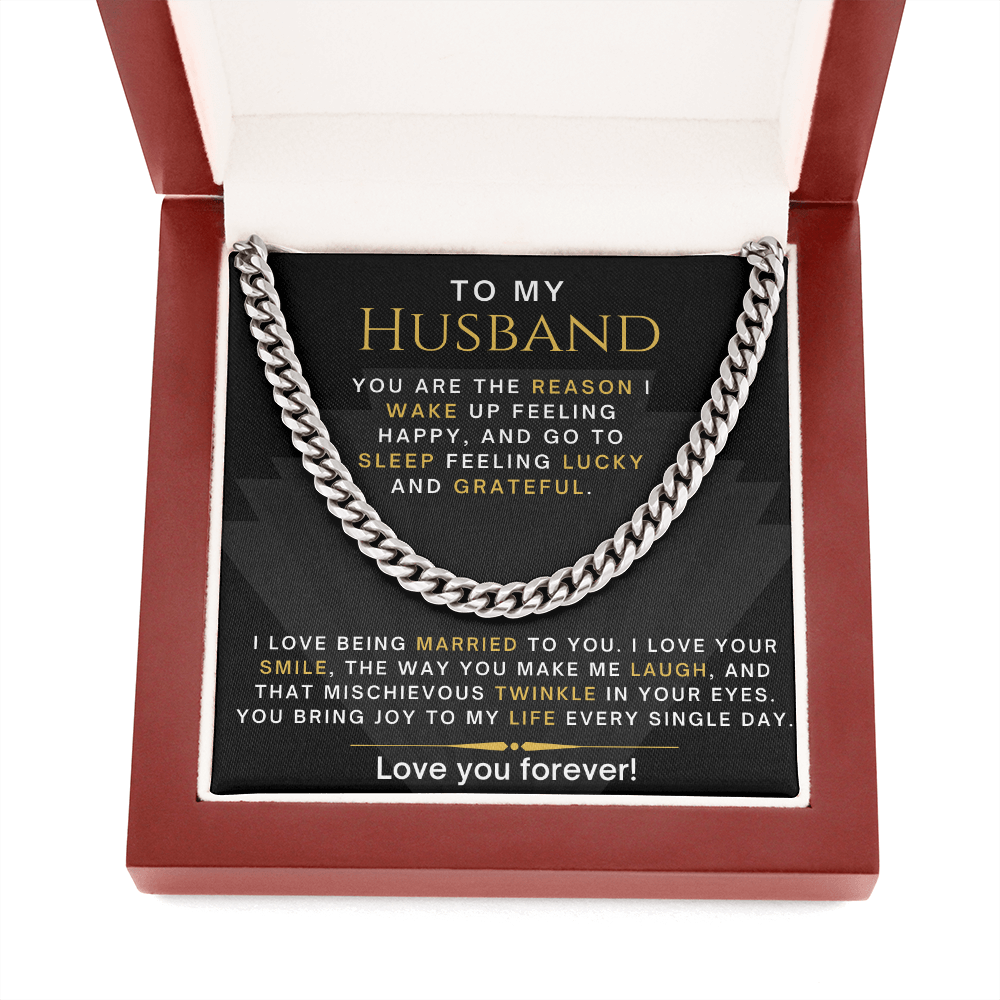 Gift For Husband| Cuban Chain Link, Silver or Gold - Lucky and Grateful