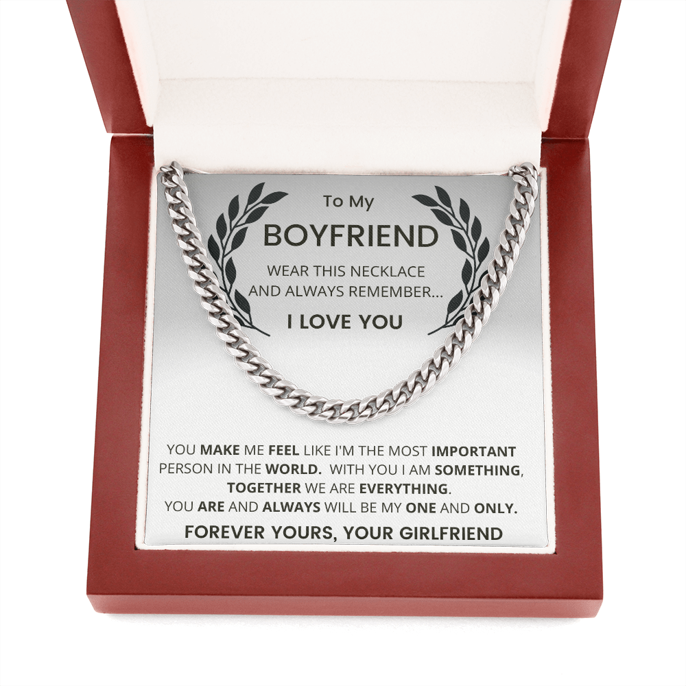 Gift For Boyfriend, Cuban Chain Link, Silver or Gold,227MMFBd