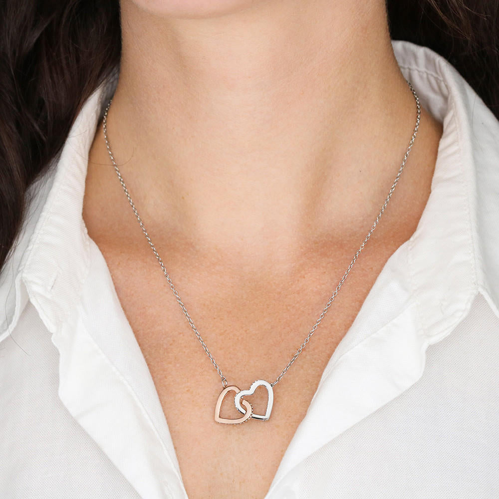 Gift for Mom, Interlocking Hearts Necklace, 'Hold Child's Hand' 220HCHAC