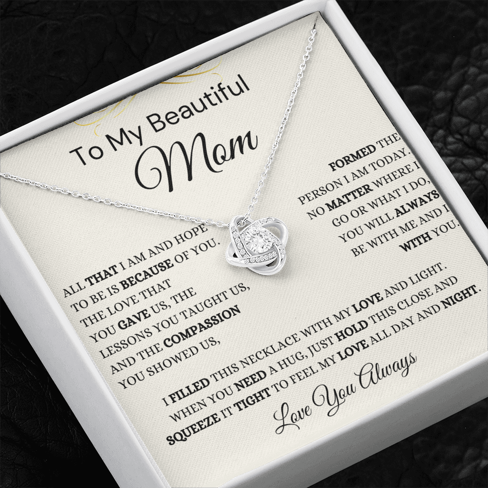 Gift for Mom, Love Knot Necklace, 'All That I Am' 220htbf