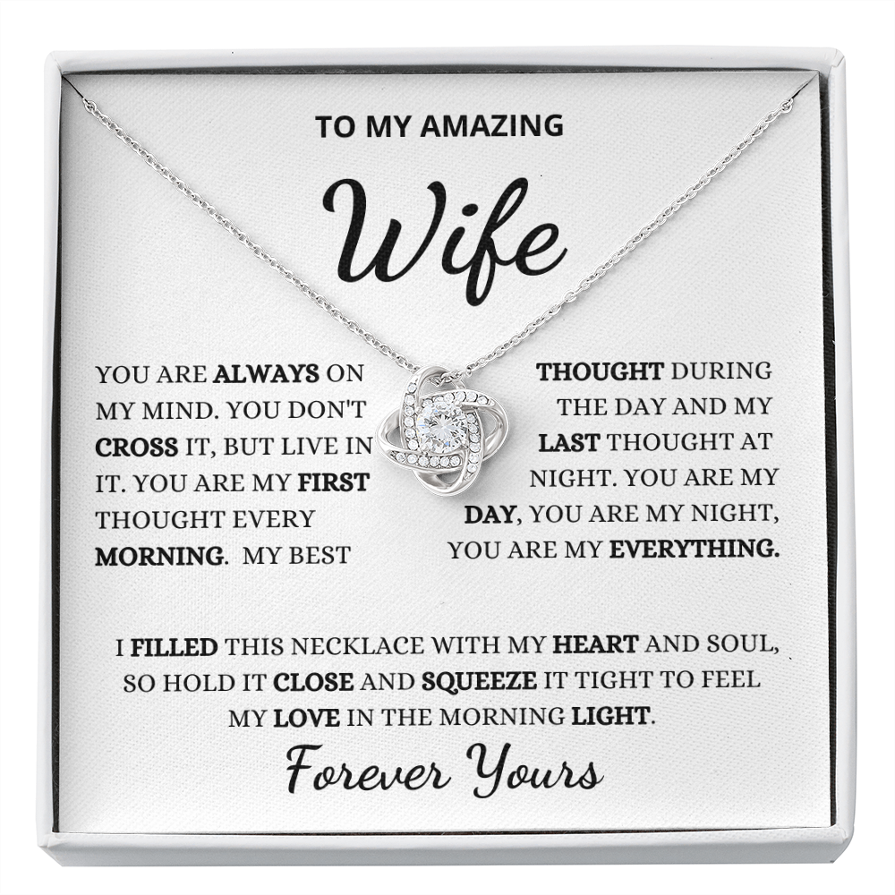 Gift For Wife, Love Knot Necklace- Always On My Mind, wv1