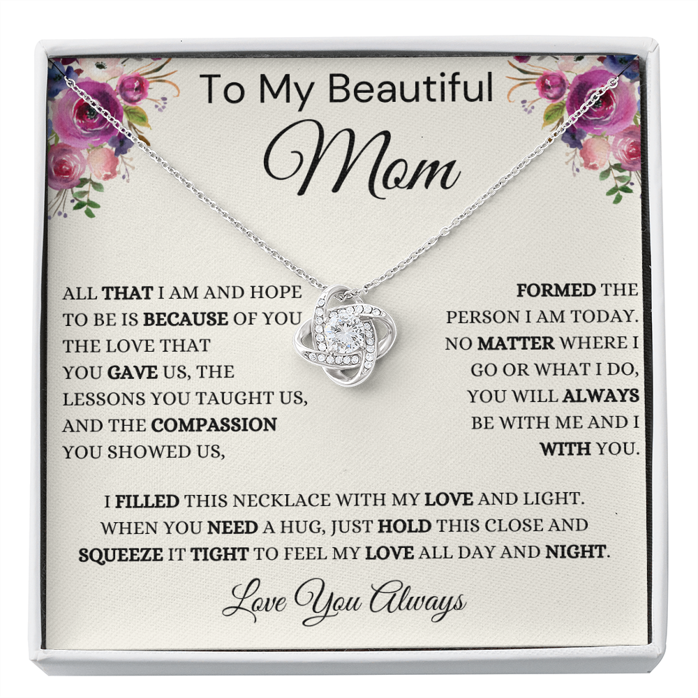 Gift for Mom, Love Knot Necklace, 'All That I Am' 220htbb
