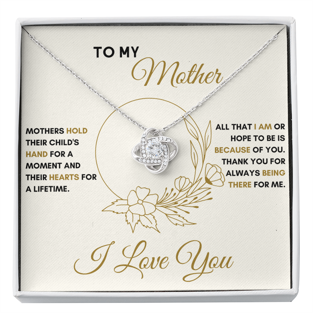 Gift for Mom, Love Knot Necklace, 'Hold Child's Hand' 220HCHC