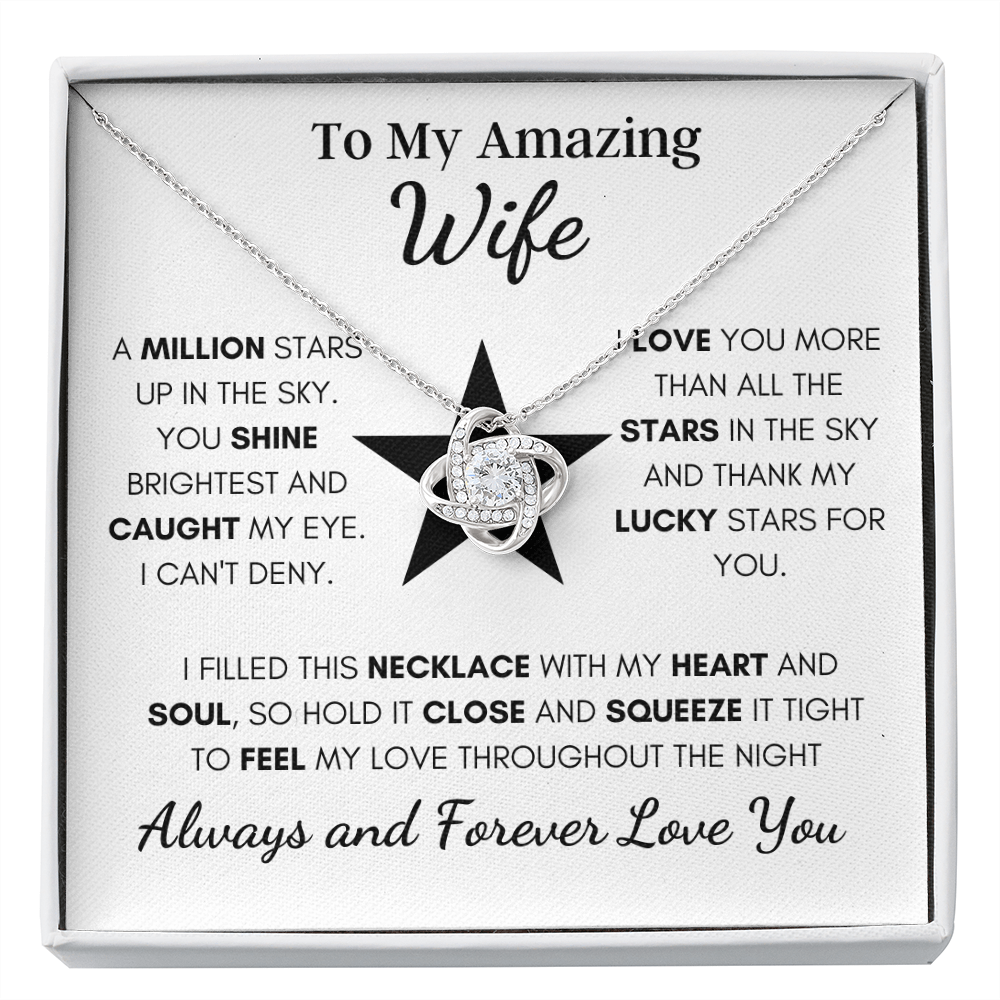Gift for Wife, Love Knot Necklace-Million Stars, wv1