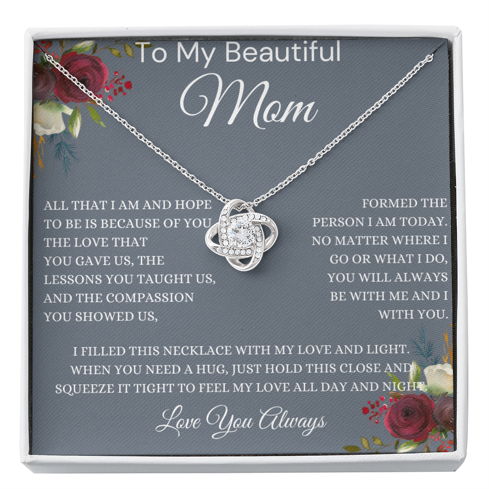 Gift for Mom, Love Knot Necklace, 'All That I Am' 220htba