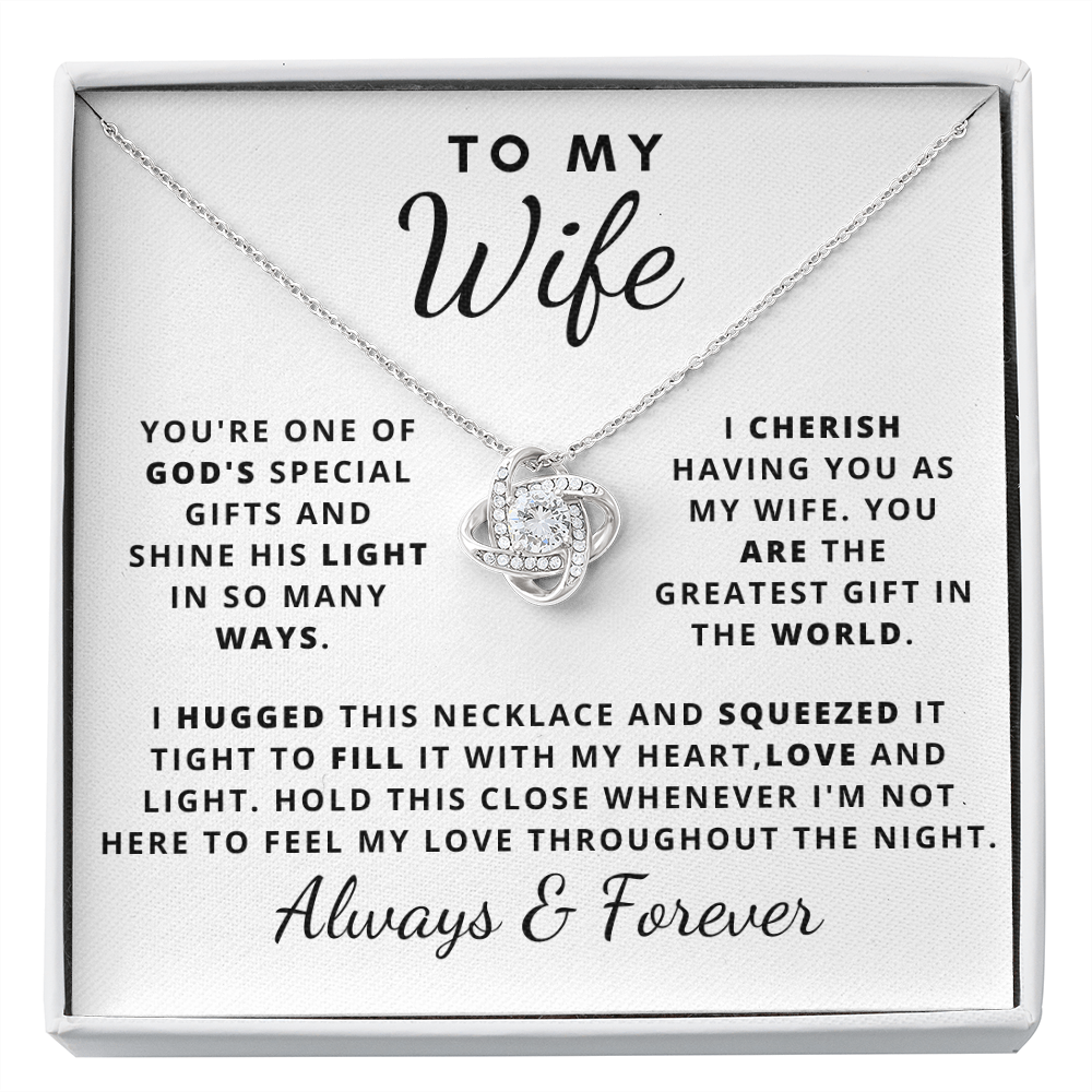 Gift for Wife, Love Knot Necklace-God's Gift, wv3