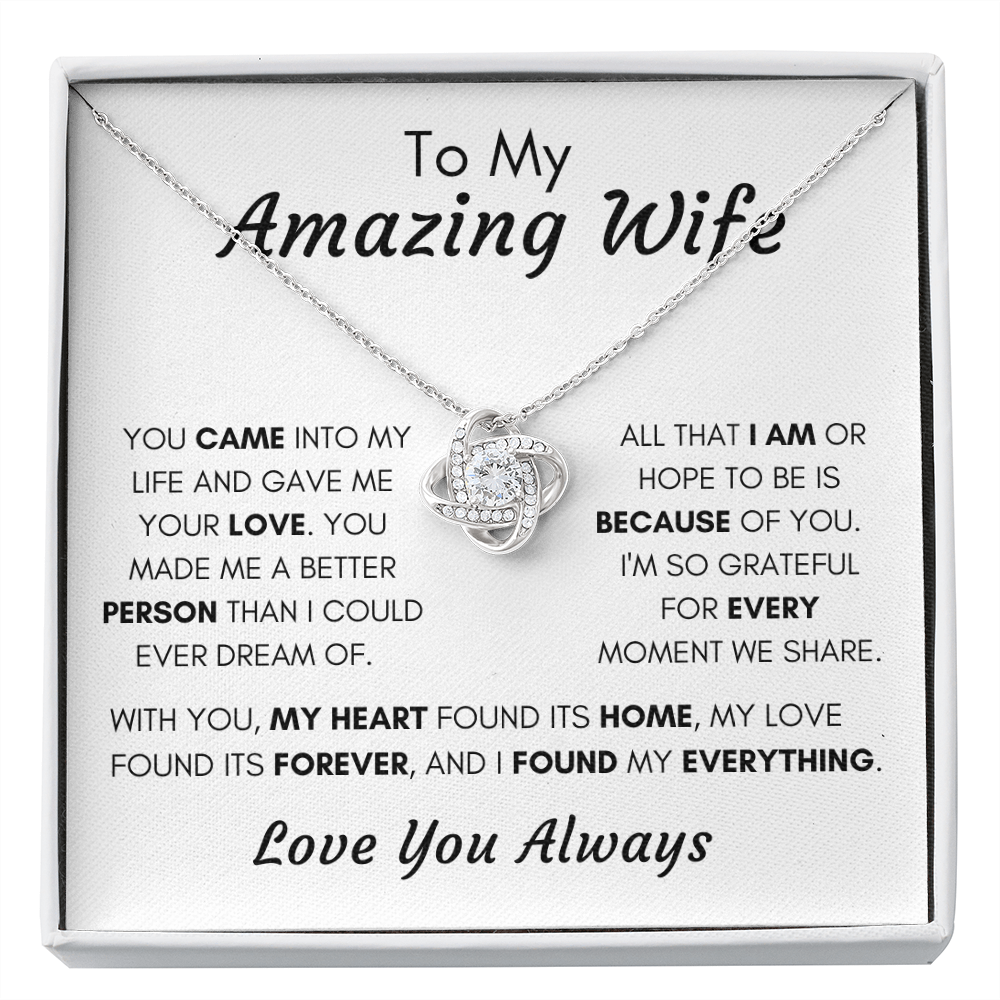 Gift for Wife, Love Knot Necklace-Better Person (wv1)