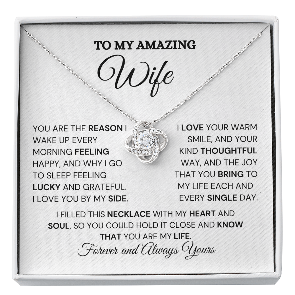 Gift For Wife, Love Knot Necklace- Happy and Lucky,wv2