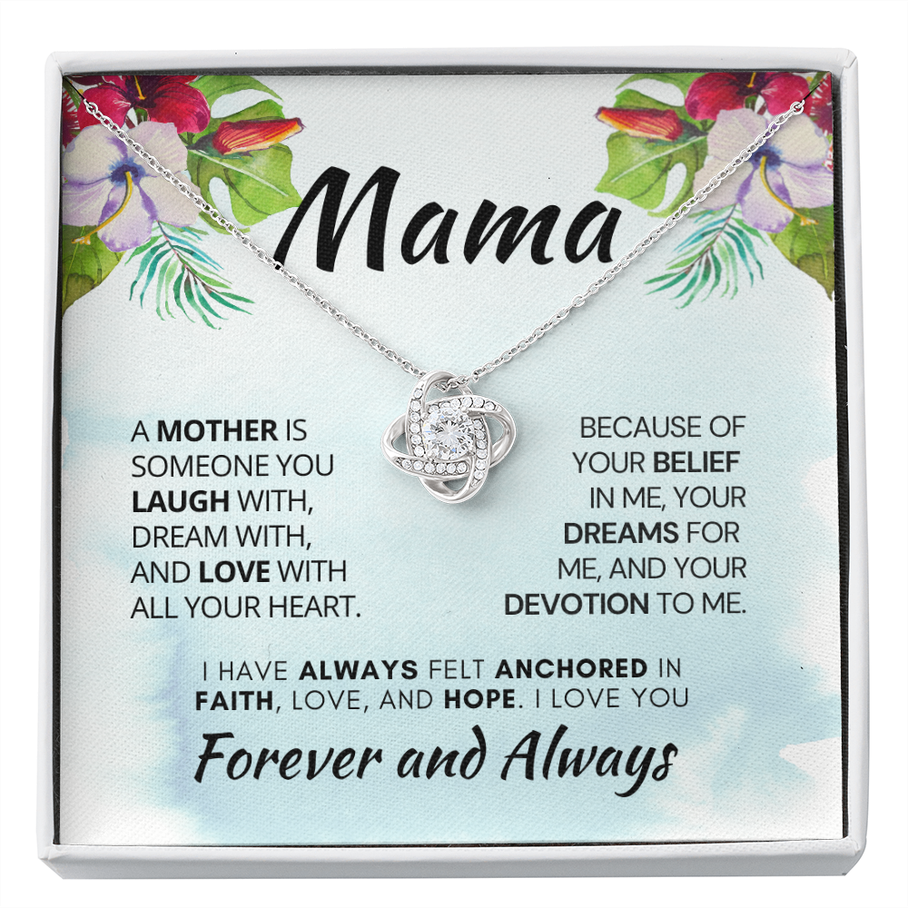 Gift for Mom| Birthday, Mother's Day Gift, Love Knot Necklace Jewelry w/ Custom Message Card, 311AMma
