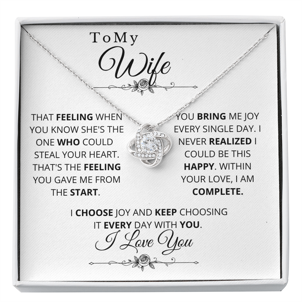 Gift for Wife, Love Knot Necklace-Choose Joy, wv1