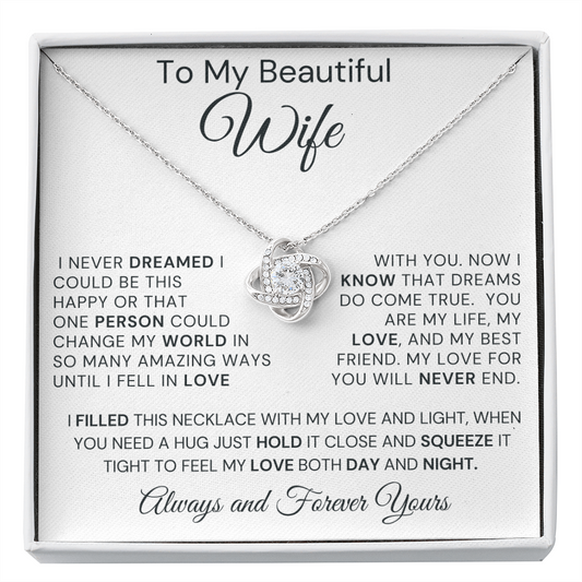 Gift For Wife, Love Knot Necklace, 'Change My World',220CMW.1
