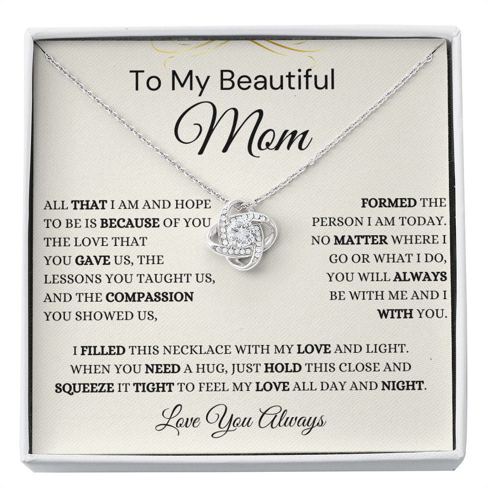 Gift for Mom, Love Knot Necklace, 'All That I Am' 220htbf