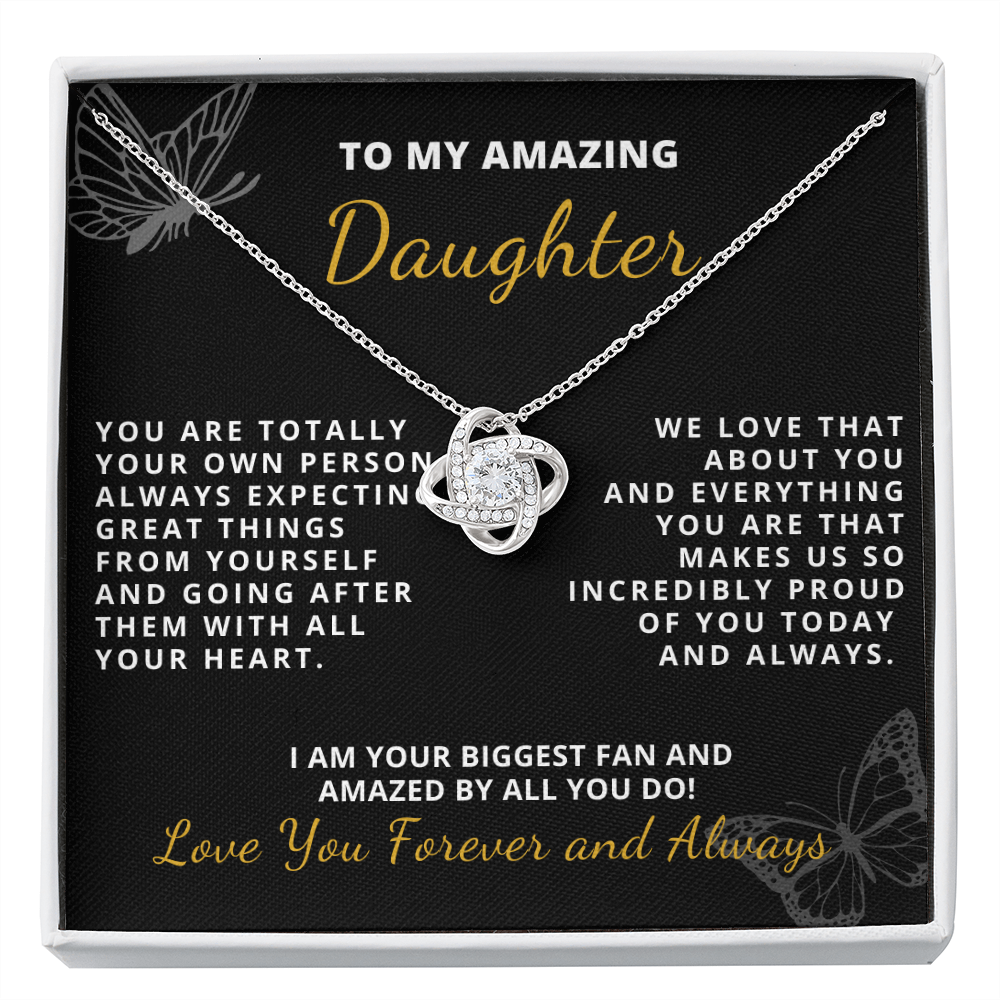 Gift For Daughter, Love Knot Necklace-Biggest Fan