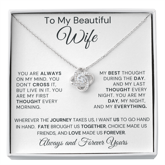 Gift For Wife, Love Knot Necklace,'Always On My Mind', 220LAOM.1