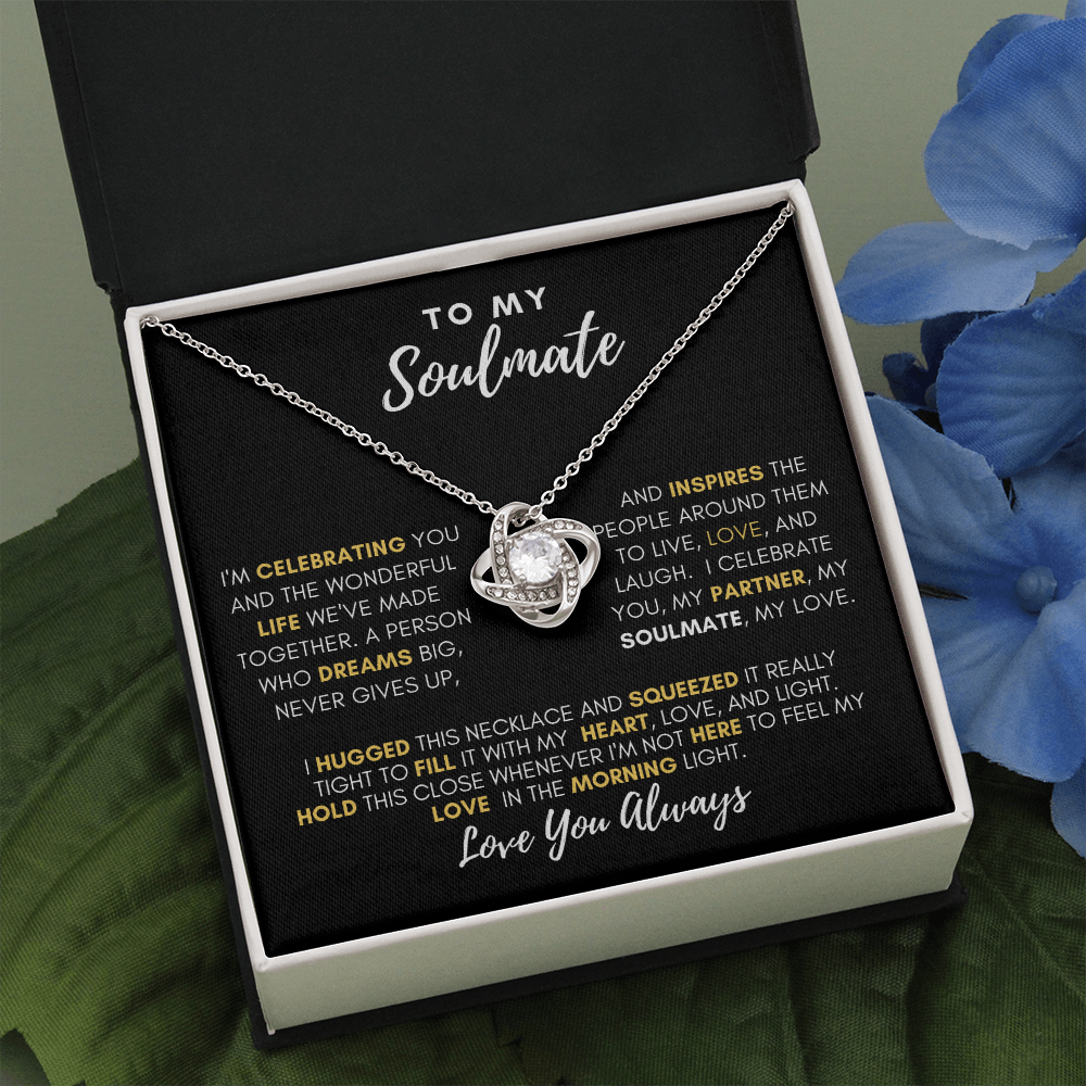 Gift For Soulmate, Love Knot Necklace-Celebrate-Black