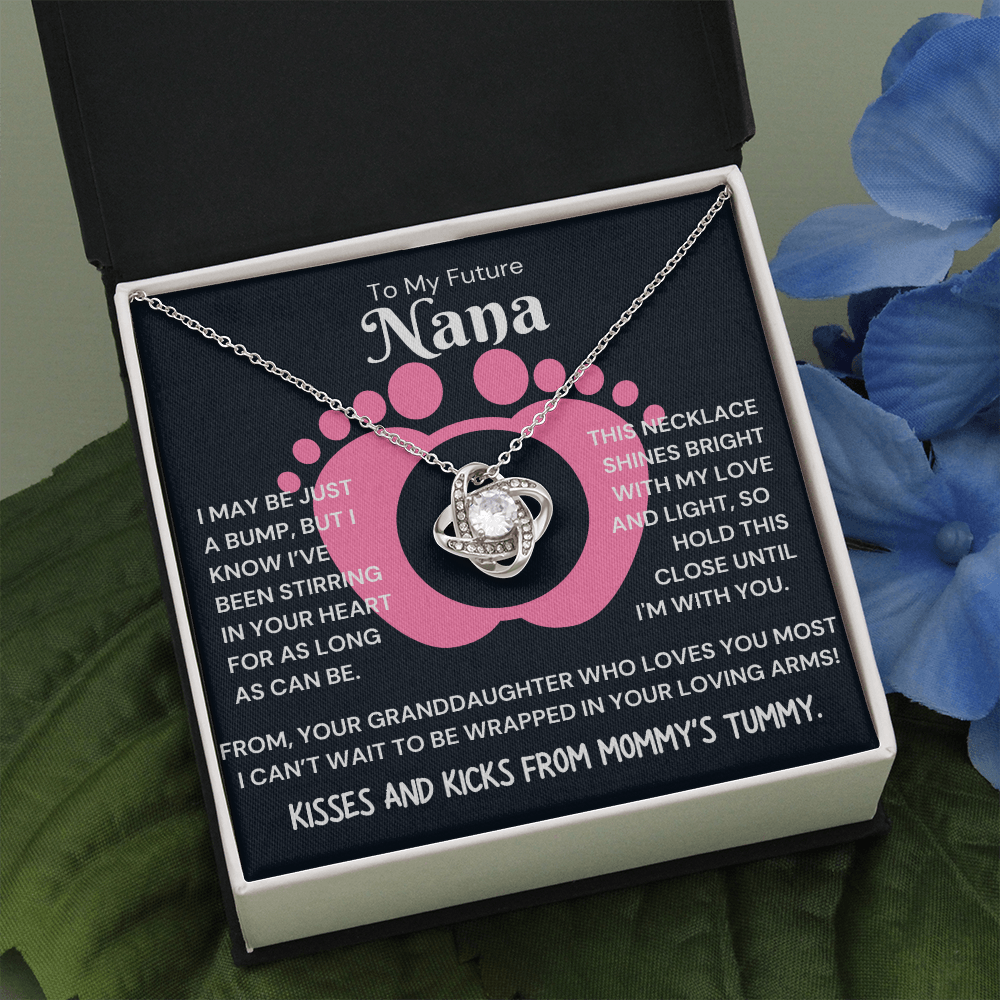Gift for Mom| Mother's Day, Birthday Gift, Love Knot Necklace Jewelry w/ Custom Message Card, 424FGg1