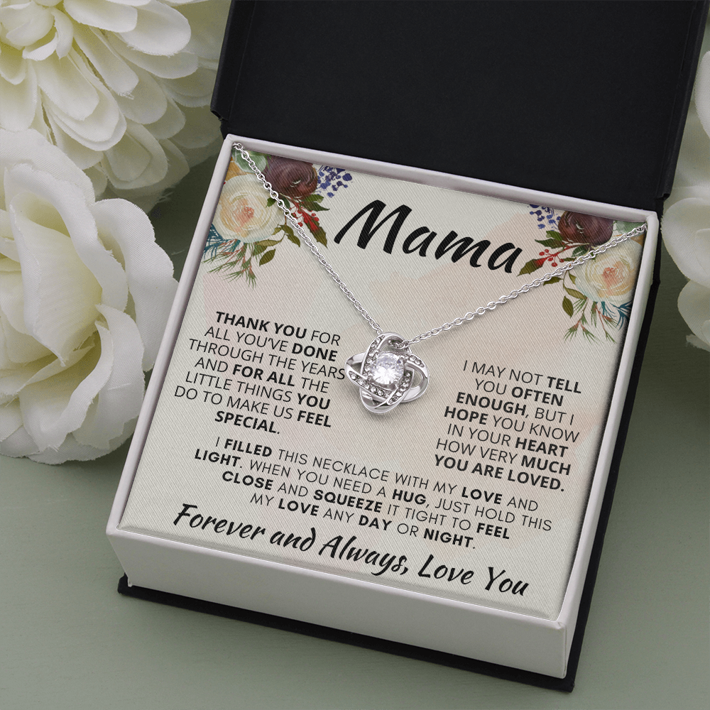 Gift for Mama| 'Thank you, Forever and Always,' Love Knot Necklace, 227TY.1Ma