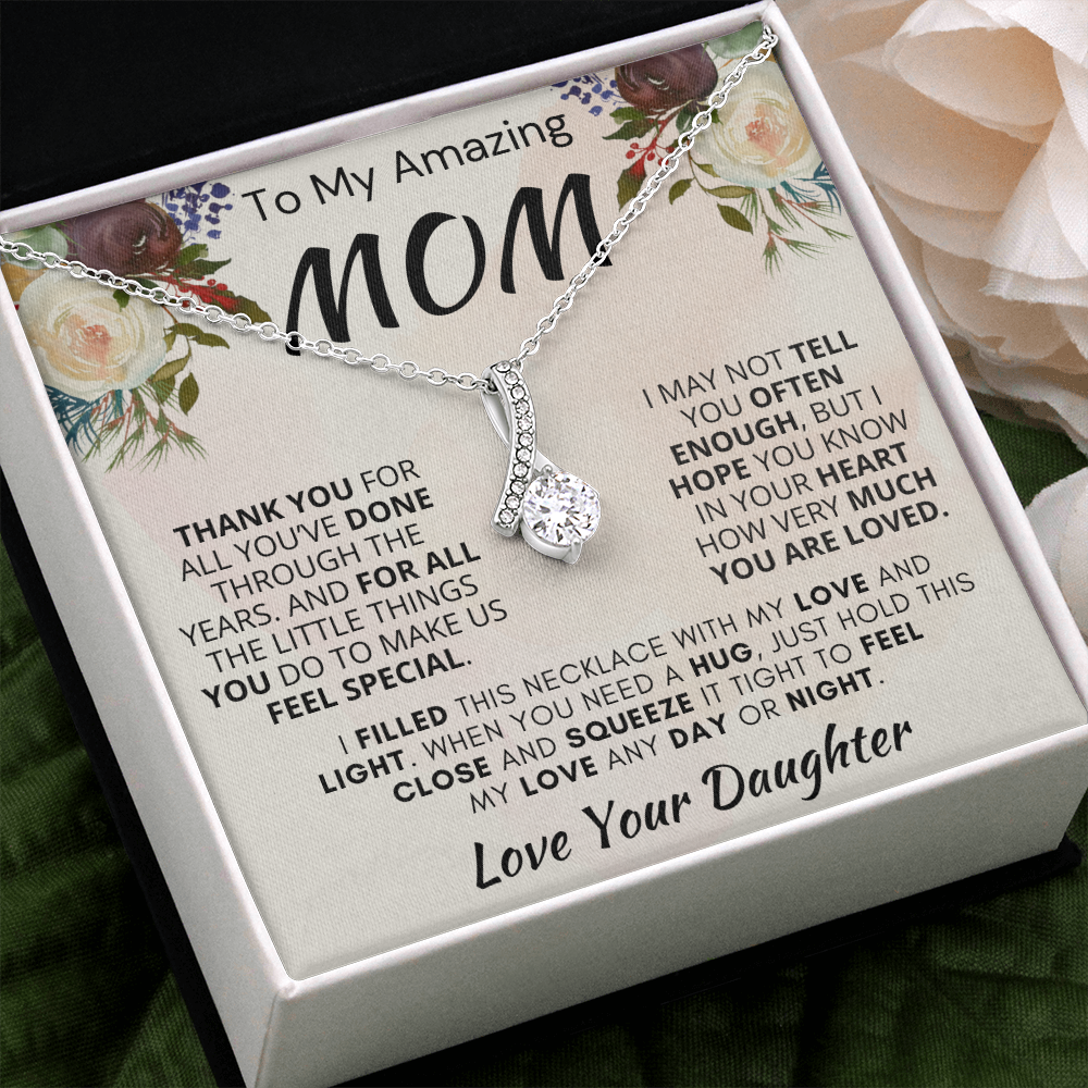 Gift for Mom| 'Thank You, Love Your Daughter,' Alluring Beauty Necklace,' 227TY.1Mb