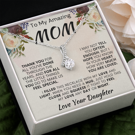 Gift for Mom| 'Thank you..Your Daughter' , Alluring Beauty Necklace, 227TY.1MB