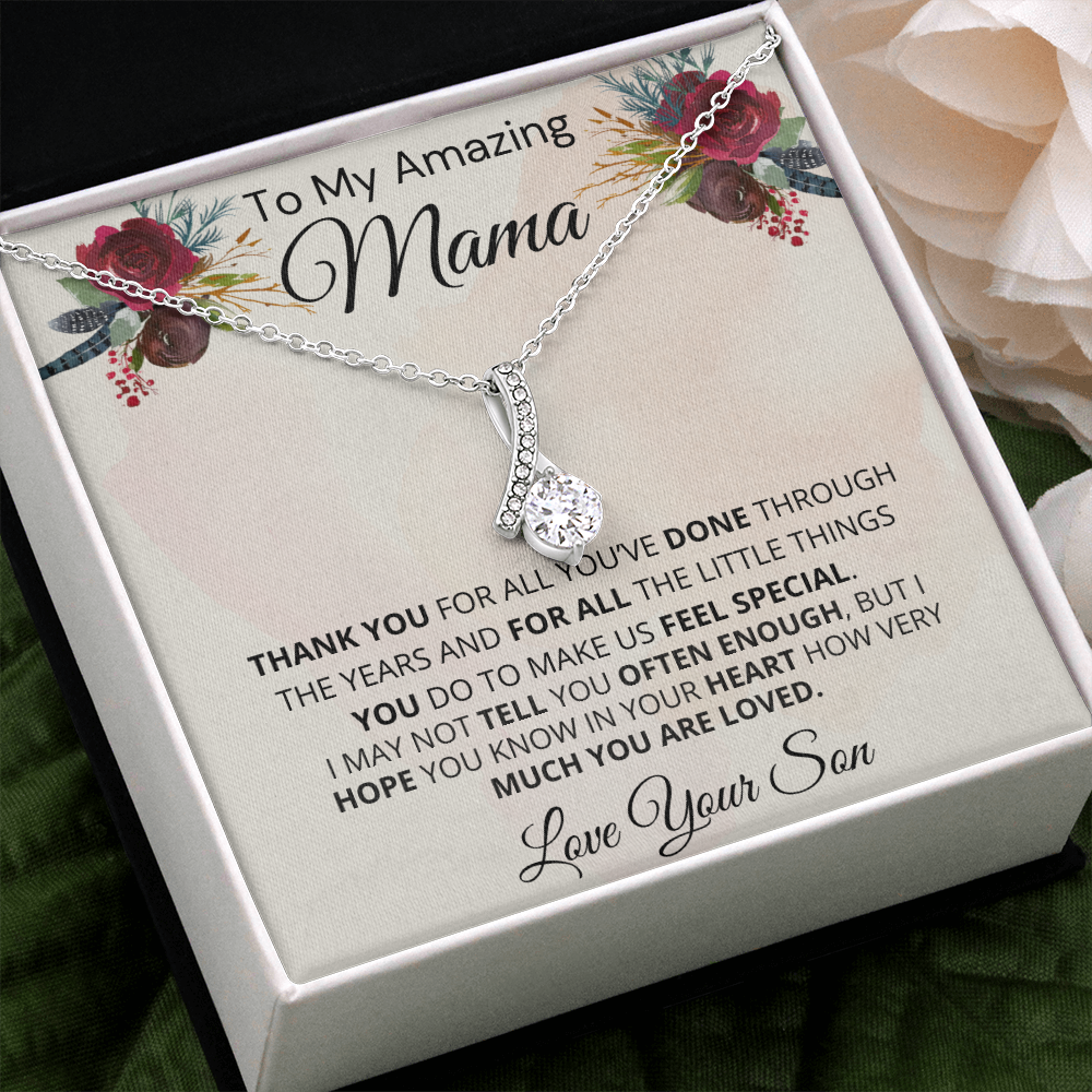 Gift for Mama| 'Thank you..Your Son' , Alluring Beauty Necklace, 227TYMe