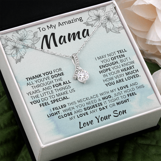 Gift for Mama| 'Thank you..Your Son' , Alluring Beauty Necklace, 227TY.1Md