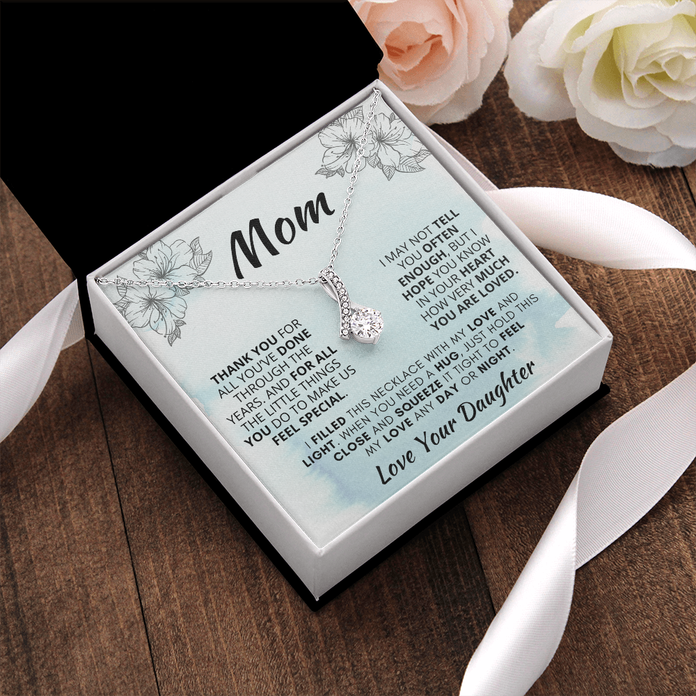 Gift for Mom| 'Thank you..Your Daughter' , Alluring Beauty Necklace, 227TY.1Mc