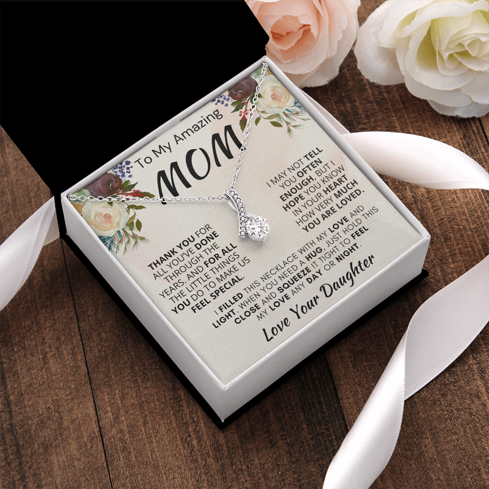 Gift for Mom| 'Thank You, Love Your Daughter,' Alluring Beauty Necklace,' 227TY.1Mb