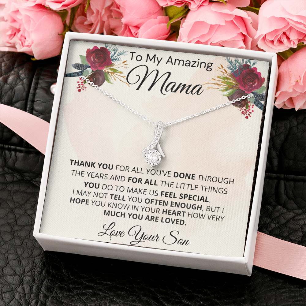 Gift for Mama| 'Thank you..Your Son' , Alluring Beauty Necklace, 227TYMe