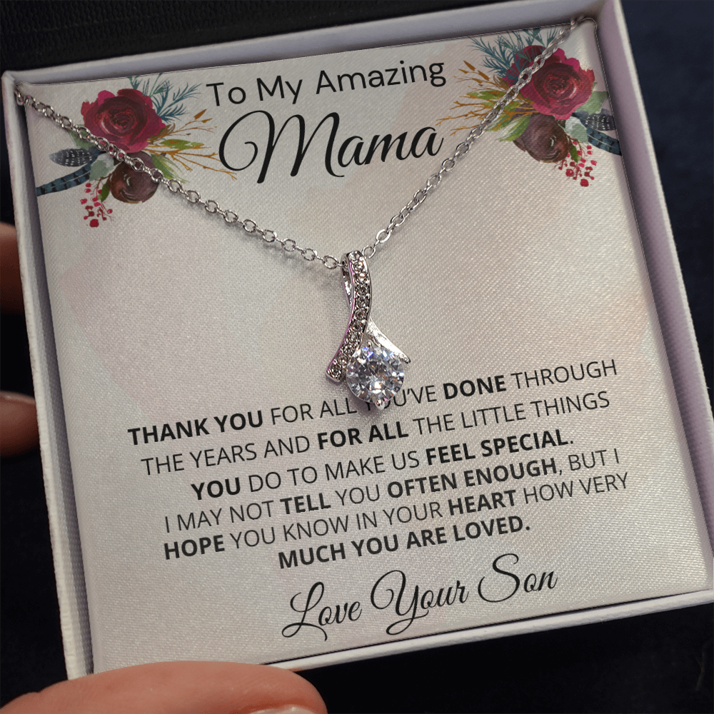 Gift for Mama| 'Thank you..Your Son' , Alluring Beauty Necklace, 227TYMe