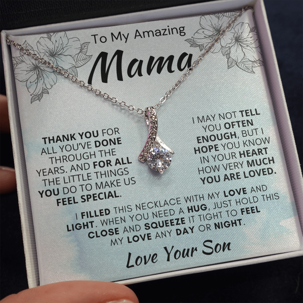 Gift for Mama| 'Thank you..Your Son' , Alluring Beauty Necklace, 227TY.1Md