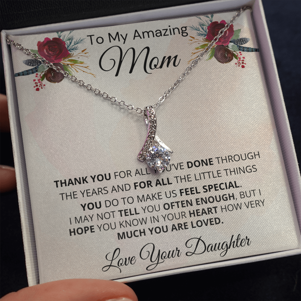 Gift for Mom| 'Thank you..Your Daughter' , Alluring Beauty Necklace, 227TYMd