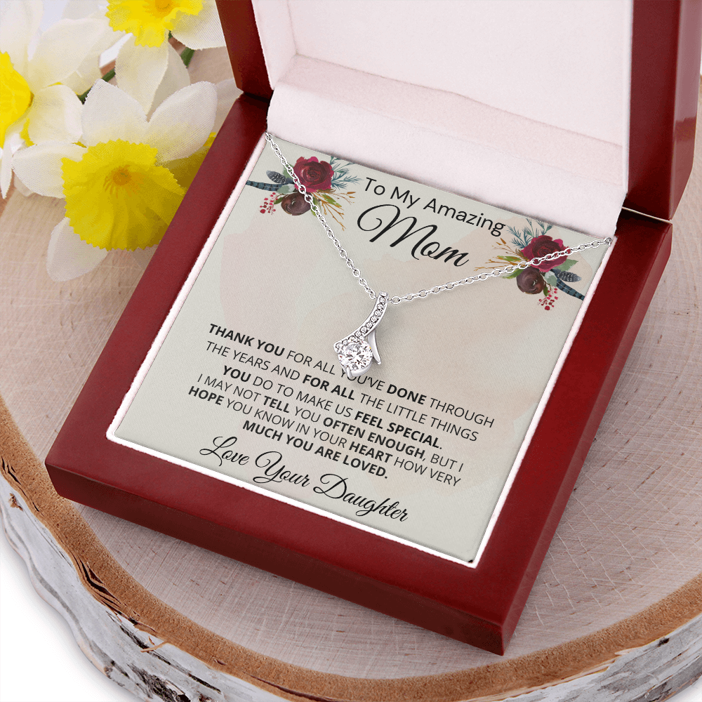 Gift for Mom| 'Thank you..Your Daughter' , Alluring Beauty Necklace, 227TYMd