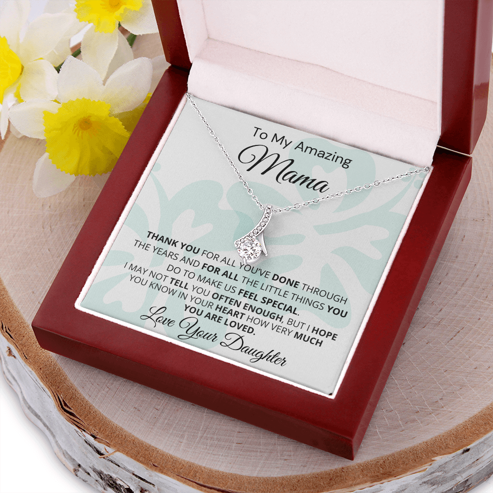 Gift for Mama| 'Thank you..Your Daughter' , Alluring Beauty Necklace, 227TYMc