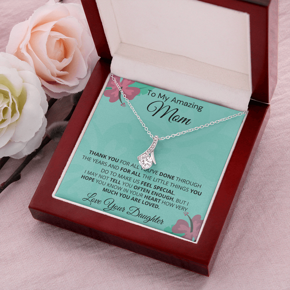 Gift for Mom| 'Thank You, Love Your Daughter,' Alluring Beauty Necklace,'227TYMa