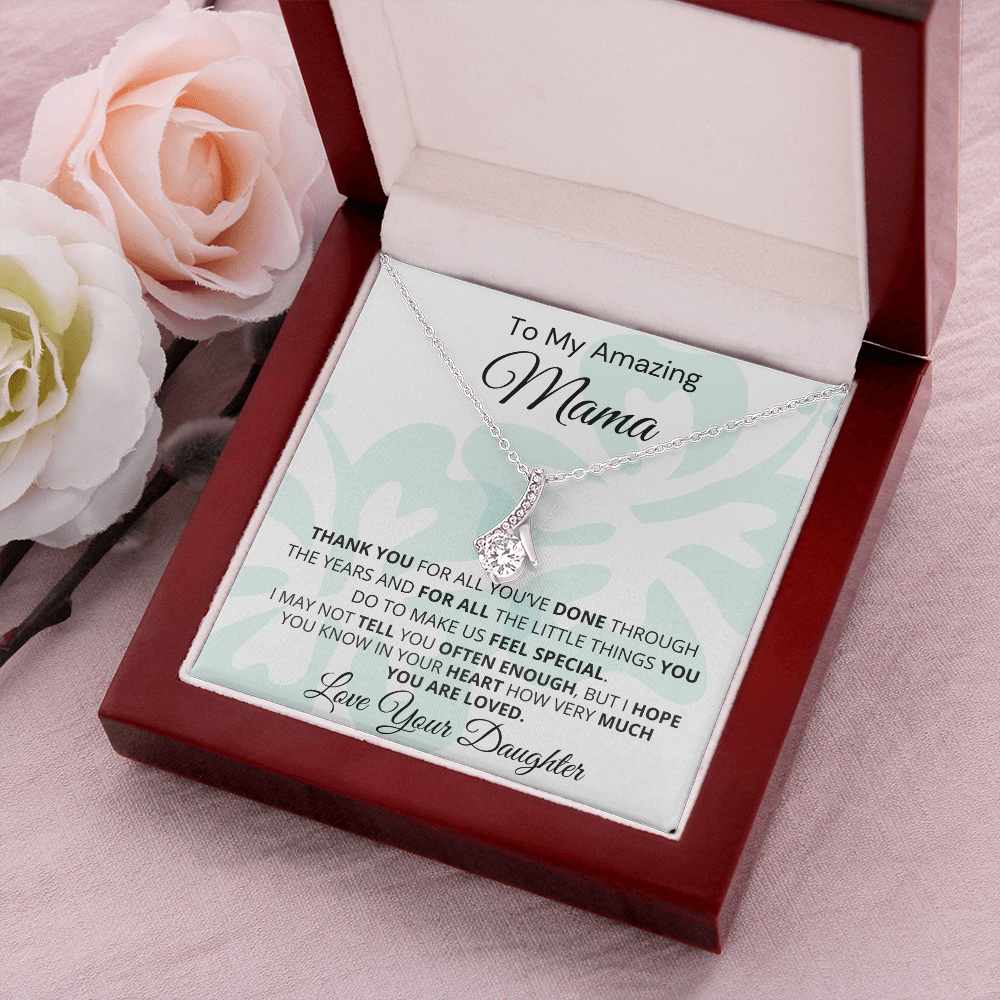 Gift for Mama| 'Thank you..Your Daughter' , Alluring Beauty Necklace, 227TYMc